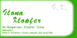 ilona klopfer business card